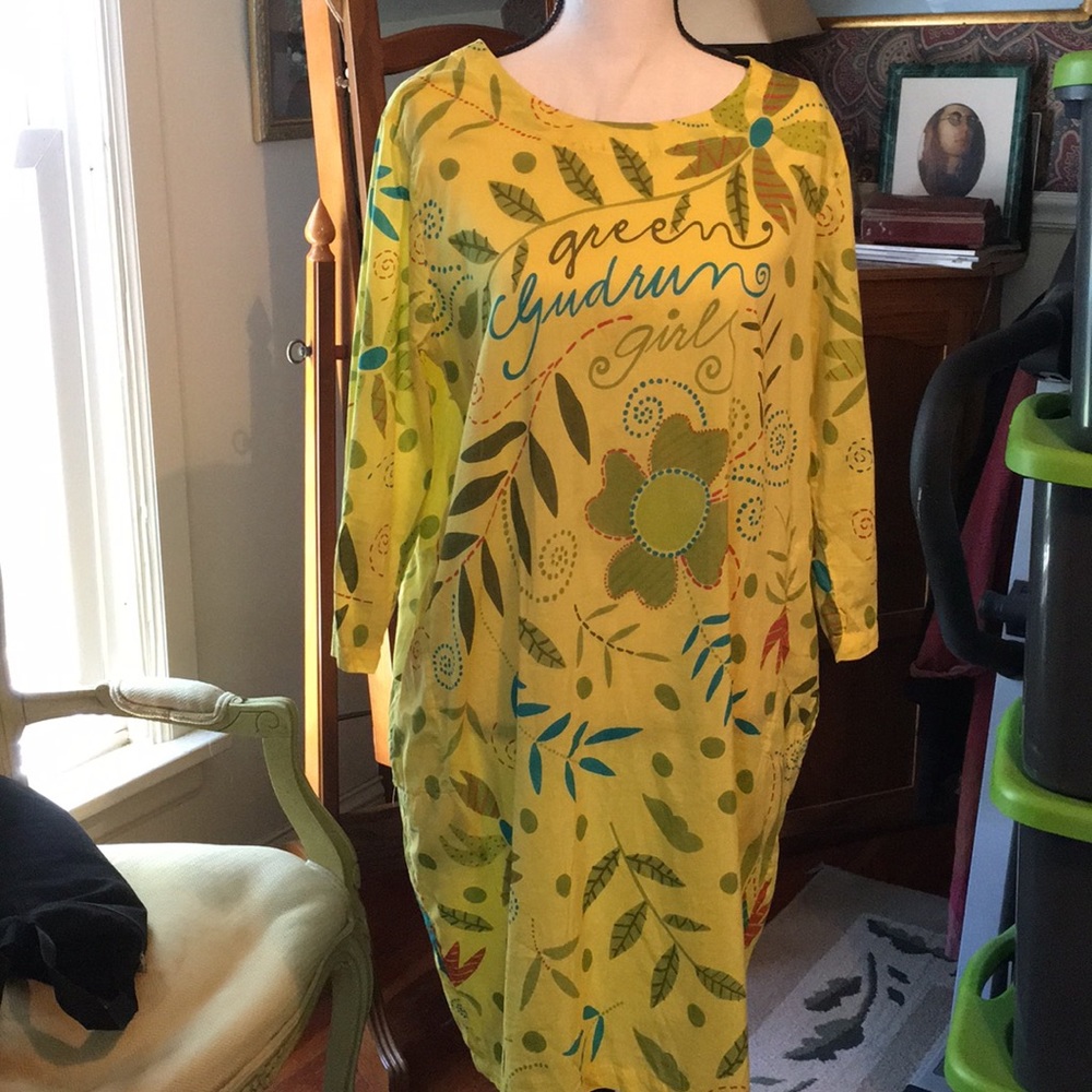 Gudrun Sjödén dress. Med. Cotton/Silk Blend.